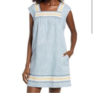 FAHERTY Hailee stripe chambray dress